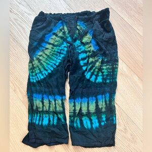 Handmade Tie Dye Drawstring Capris Pants